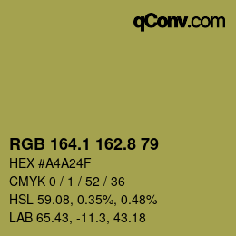 Color code: RGB 164.1 162.8 79 | qconv.com