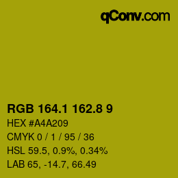カラーコード: RGB 164.1 162.8 9 | qconv.com