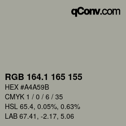 カラーコード: RGB 164.1 165 155 | qconv.com