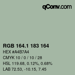 Color code: RGB 164.1 183 164 | qconv.com