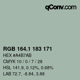 カラーコード: RGB 164.1 183 171 | qconv.com