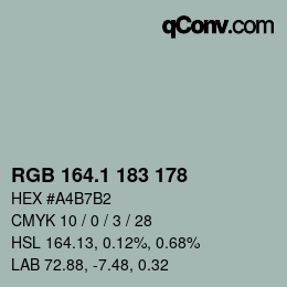 Color code: RGB 164.1 183 178 | qconv.com