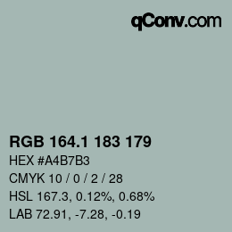 Color code: RGB 164.1 183 179 | qconv.com