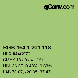 カラーコード: RGB 164.1 201 118 | qconv.com