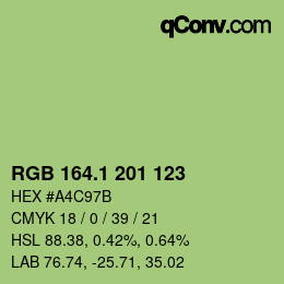 カラーコード: RGB 164.1 201 123 | qconv.com