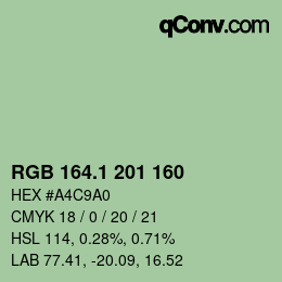 カラーコード: RGB 164.1 201 160 | qconv.com