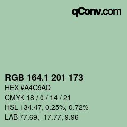 Color code: RGB 164.1 201 173 | qconv.com