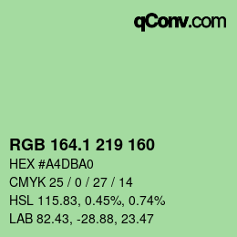カラーコード: RGB 164.1 219 160 | qconv.com
