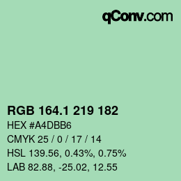 Color code: RGB 164.1 219 182 | qconv.com