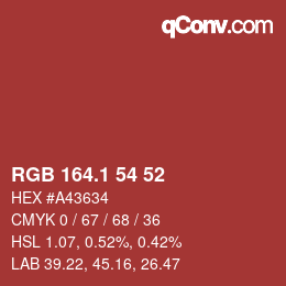 Color code: RGB 164.1 54 52 | qconv.com
