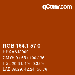 カラーコード: RGB 164.1 57 0 | qconv.com