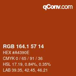 カラーコード: RGB 164.1 57 14 | qconv.com
