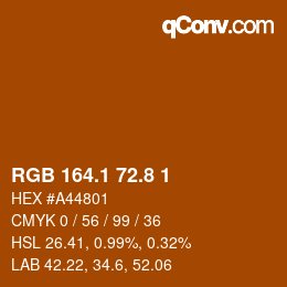 Color code: RGB 164.1 72.8 1 | qconv.com