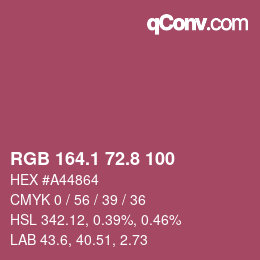 カラーコード: RGB 164.1 72.8 100 | qconv.com