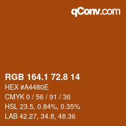Color code: RGB 164.1 72.8 14 | qconv.com