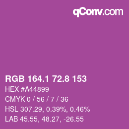 カラーコード: RGB 164.1 72.8 153 | qconv.com