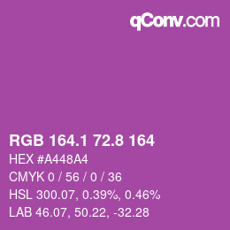 カラーコード: RGB 164.1 72.8 164 | qconv.com