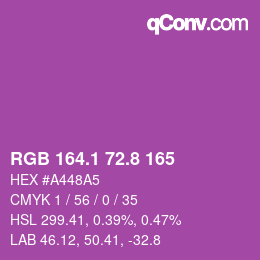 カラーコード: RGB 164.1 72.8 165 | qconv.com