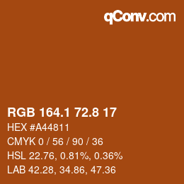 Code couleur: RGB 164.1 72.8 17 | qconv.com