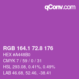 カラーコード: RGB 164.1 72.8 176 | qconv.com