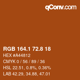 Código de color: RGB 164.1 72.8 18 | qconv.com