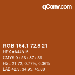 Color code: RGB 164.1 72.8 21 | qconv.com
