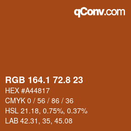 Code couleur: RGB 164.1 72.8 23 | qconv.com