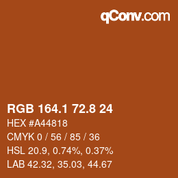 Color code: RGB 164.1 72.8 24 | qconv.com