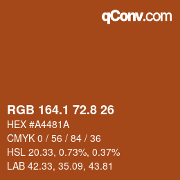 Color code: RGB 164.1 72.8 26 | qconv.com
