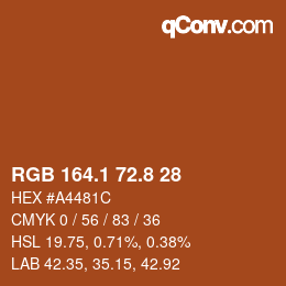 Color code: RGB 164.1 72.8 28 | qconv.com
