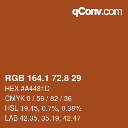 Color code: RGB 164.1 72.8 29 | qconv.com
