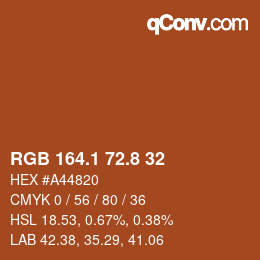 Color code: RGB 164.1 72.8 32 | qconv.com
