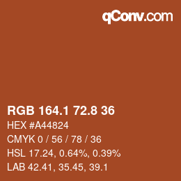 Color code: RGB 164.1 72.8 36 | qconv.com