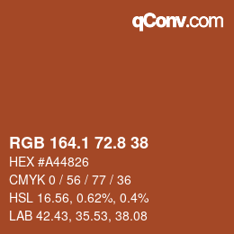 Color code: RGB 164.1 72.8 38 | qconv.com