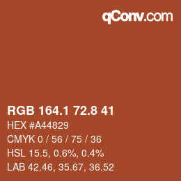 Código de color: RGB 164.1 72.8 41 | qconv.com