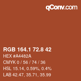 Color code: RGB 164.1 72.8 42 | qconv.com
