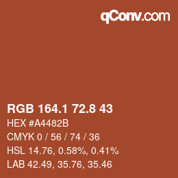 Color code: RGB 164.1 72.8 43 | qconv.com