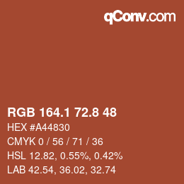 Color code: RGB 164.1 72.8 48 | qconv.com
