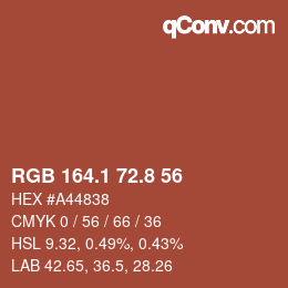 Color code: RGB 164.1 72.8 56 | qconv.com