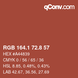 Color code: RGB 164.1 72.8 57 | qconv.com