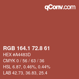 Code couleur: RGB 164.1 72.8 61 | qconv.com
