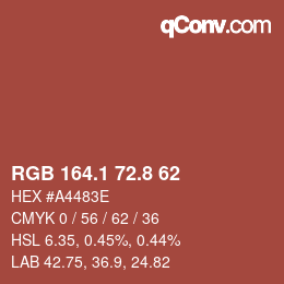 Código de color: RGB 164.1 72.8 62 | qconv.com