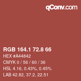Color code: RGB 164.1 72.8 66 | qconv.com