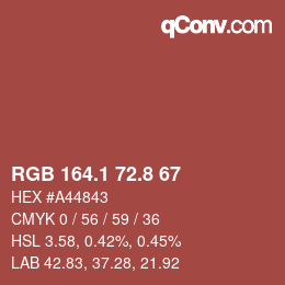 Color code: RGB 164.1 72.8 67 | qconv.com