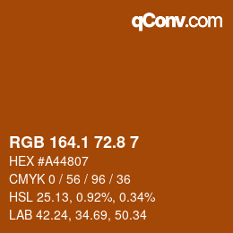 Color code: RGB 164.1 72.8 7 | qconv.com