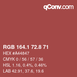 Code couleur: RGB 164.1 72.8 71 | qconv.com