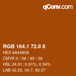Color code: RGB 164.1 72.8 8 | qconv.com