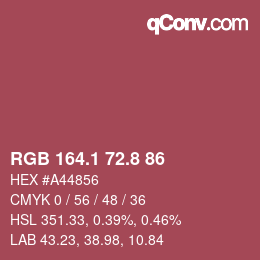 Color code: RGB 164.1 72.8 86 | qconv.com