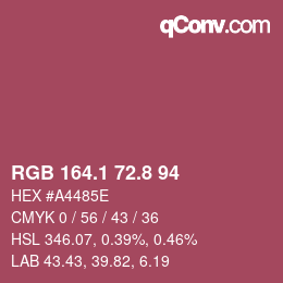 カラーコード: RGB 164.1 72.8 94 | qconv.com