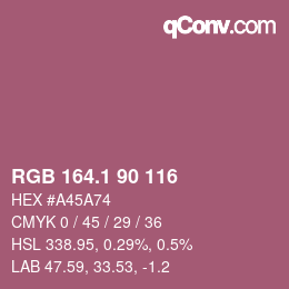 カラーコード: RGB 164.1 90 116 | qconv.com